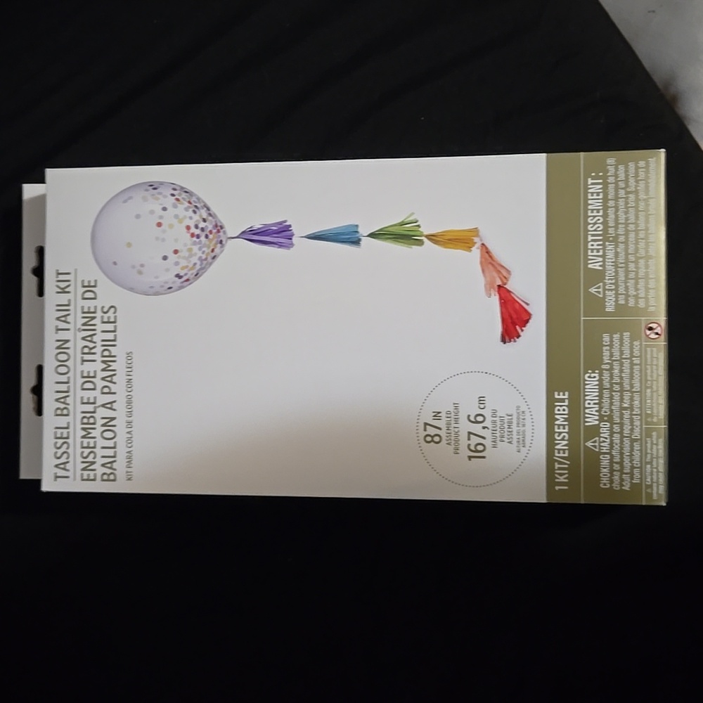 NWT Rainbow Party Balloon Tassle Tail Kit